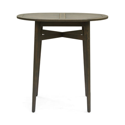 Outdoor Acacia Wood Bar Table With Slat Top