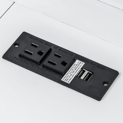 Murphy Bed With Desk, LED Light And USB Charging Station
