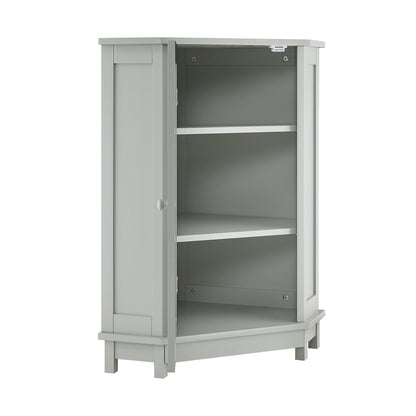 Triangle Corner Bathroom Cabinet With Adjustable Shelf, Storage Unit - Gray