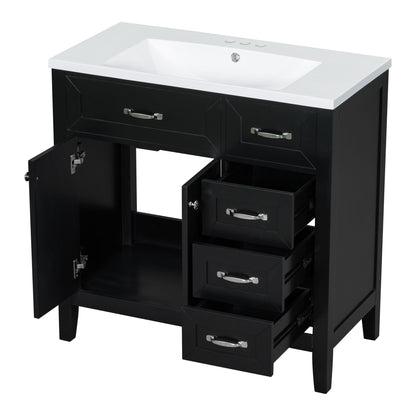 Modern Bathroom Vanity With Sink, Freestanding With Drawers And Doors