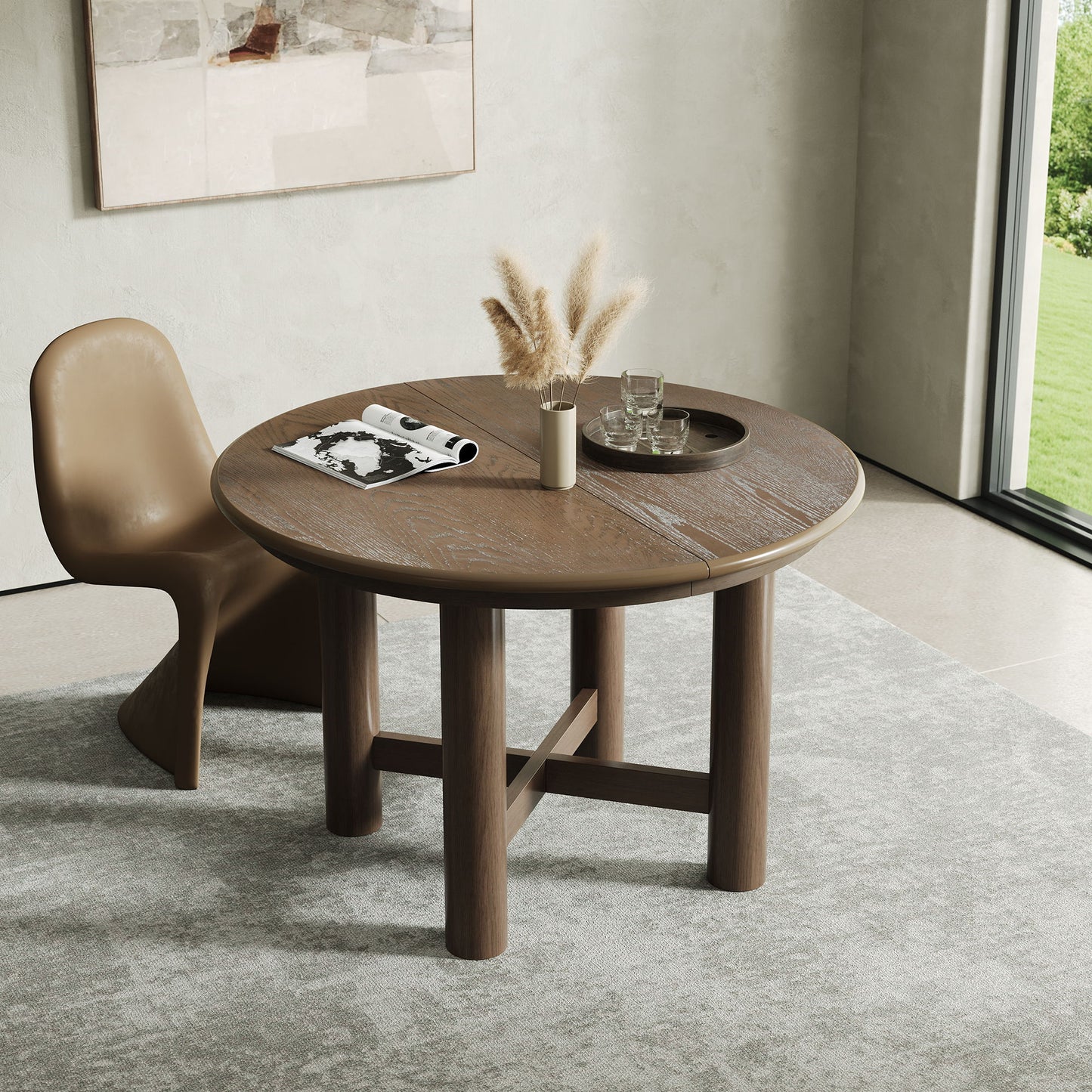 Extendable Oval Dining Table With Leaf