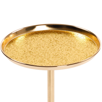 Adjustable Pedestal Side Table For Living Room - Gold / Black