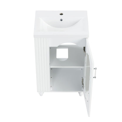 Modern Bathroom Vanity With Sink, Adjustable 2 Tier Shelf
