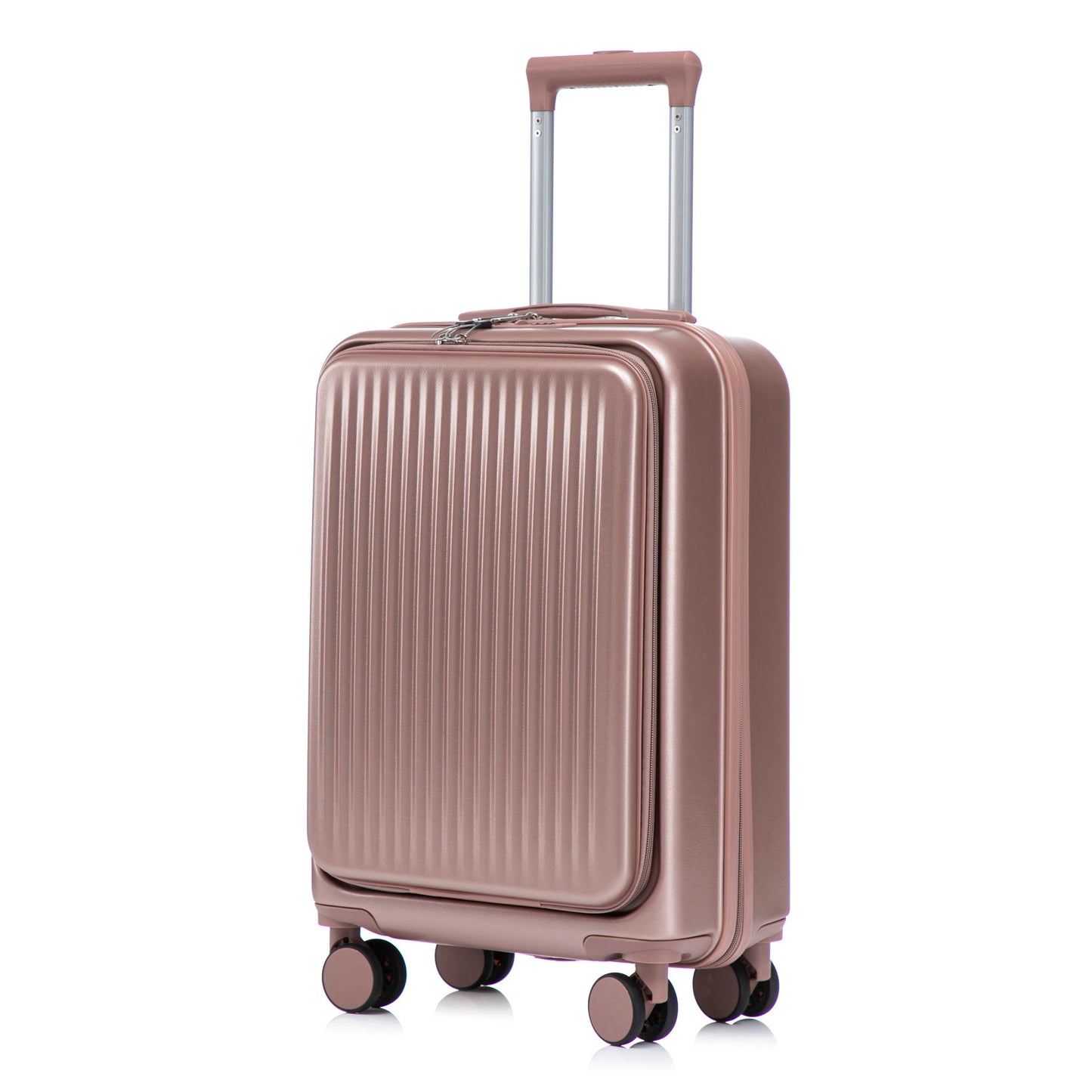 Luggage Set With Cosmetic Case, Combination Lock, Front Opening Design
