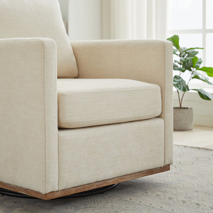 Square Upholstered Swivel Accent Chair