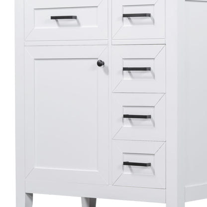 Modern Bathroom Vanity With Sink Combo, 3 Drawers, Undermount Drop-In Sink