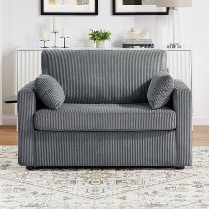 Sleeper Sofa With Foldable Mattress, USB Ports, Side Table & Storage Pocket