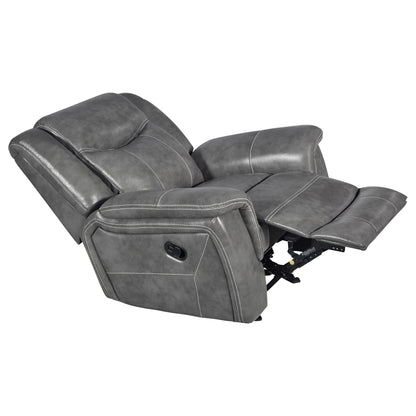 Encino - Upholstered Padded Arm Glider Recliner - Gray