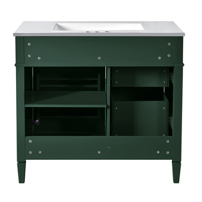 Bathroom Vanity With Top Sink, 2 Drawers And Tip Out Drawer