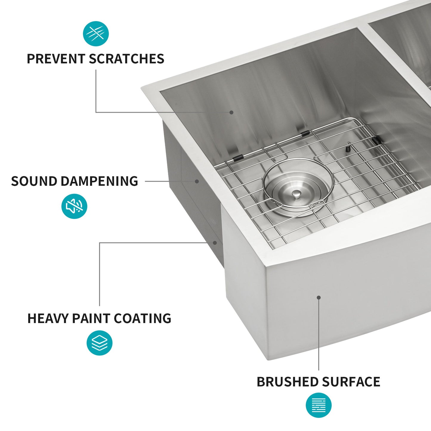 Farmhouse Double Bowl Sink With 50/50 Layout