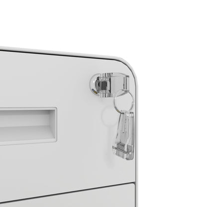 3-Drawer Mobile File Cabinet With Lock, On Casters, Holds A4/Letter Files