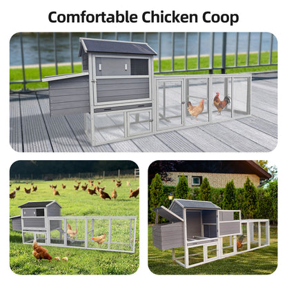 Large Outdoor Hen House With Run And Nesting Box Poultry Cage
