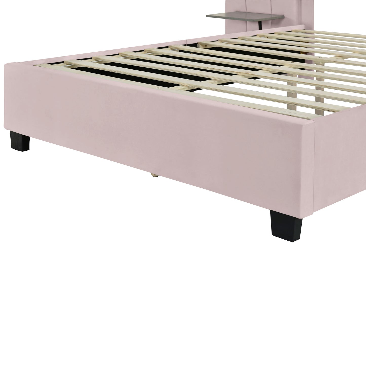 Upholstered Platform Bed With Big Headboard