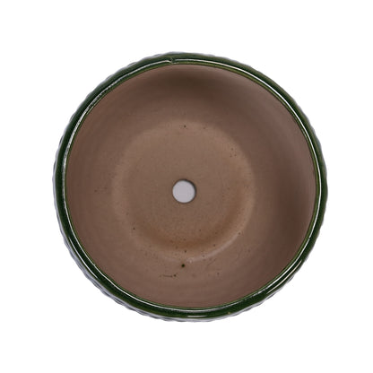 3 Pieces Flowerpot, Planter For Patio, Garden Or Windowsills - Dark Green