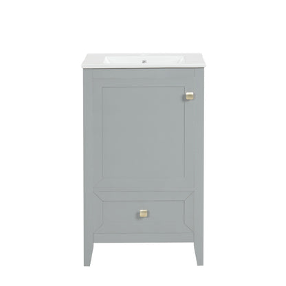 Bathroom Vanity With Sink, Soft Closing Cabinet Door, Storage Rack And Drawer