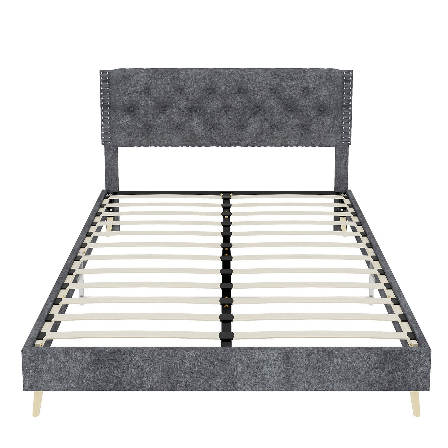Upholstered Bed With Tufted Headboard