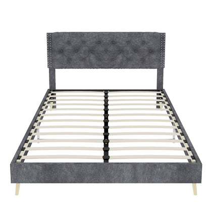 Upholstered Bed With Tufted Headboard
