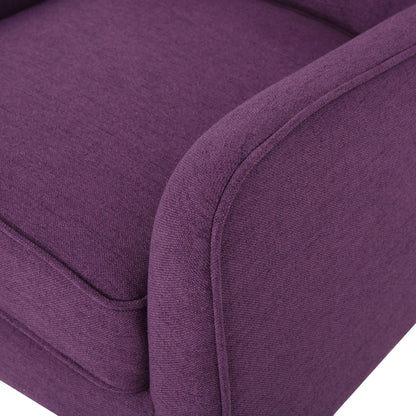 Modern Arm Chair With Tufted Back And Wooden Legs