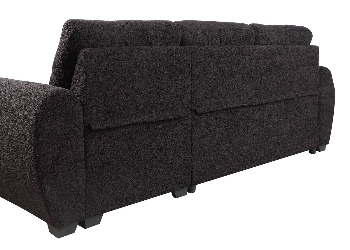 Veronica - Reversible Sleeper Sectional Sofa With Storage Chaise - Black