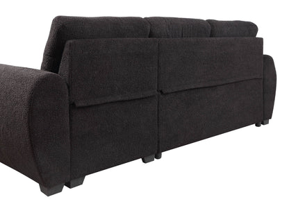 Veronica - Reversible Sleeper Sectional Sofa With Storage Chaise - Black