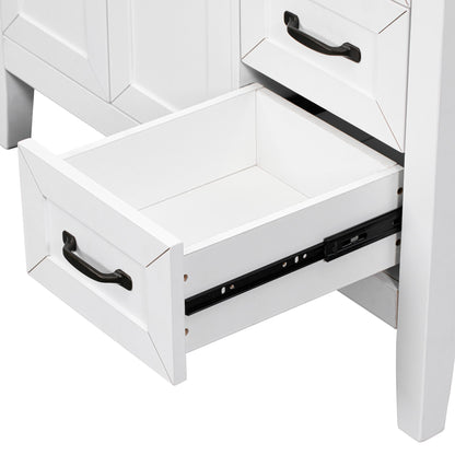 Modern Bathroom Vanity With Sink, Freestanding Design With Drawers And Doors
