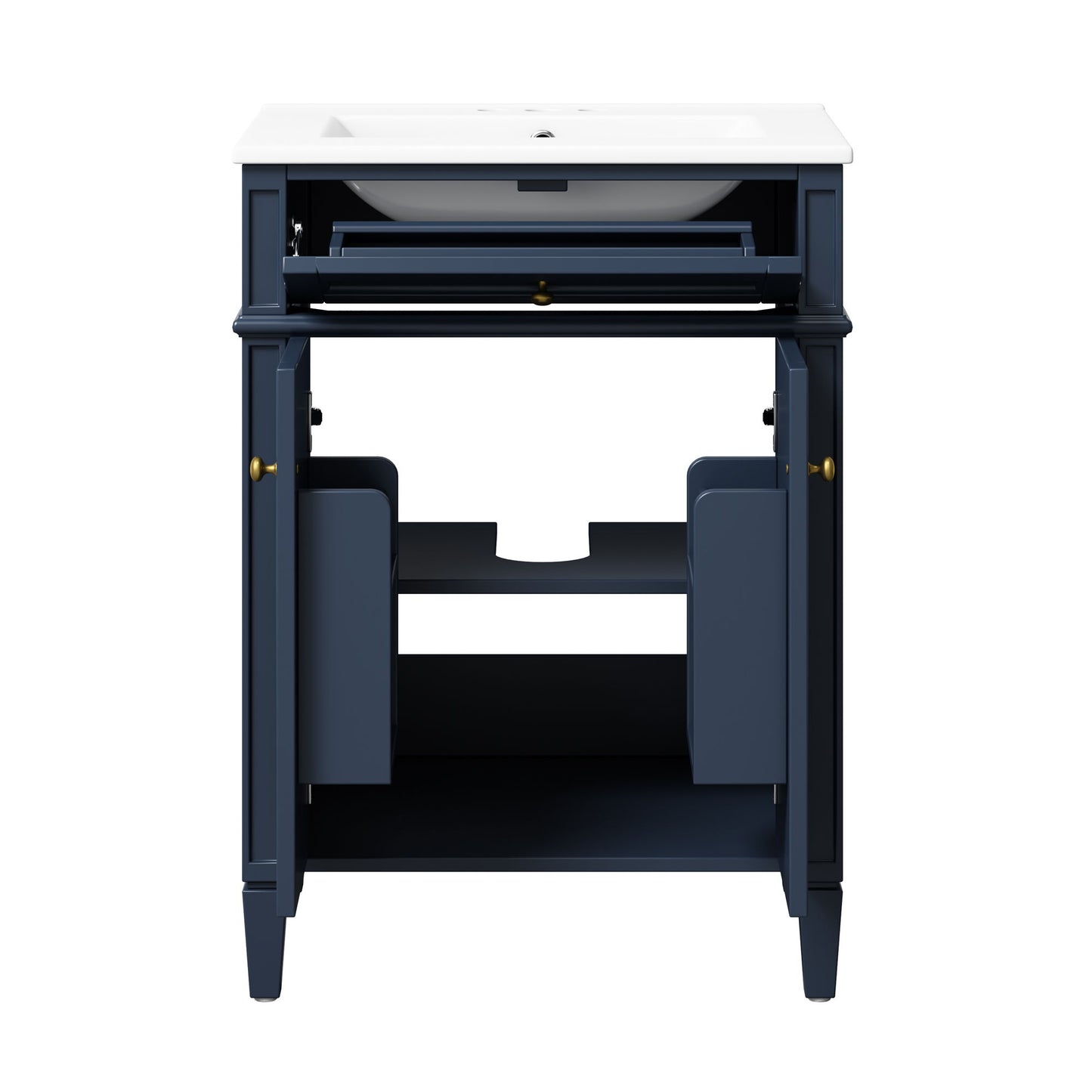 Modern Bathroom Vanity With Tip-Out Drawer And Soft-Close Hinges