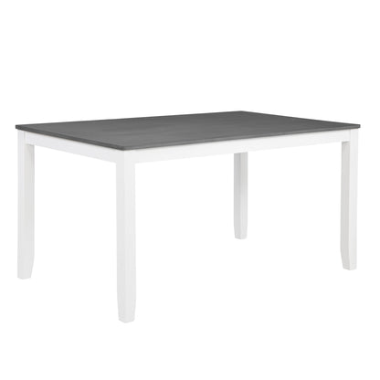 6 Piece Kitchen Dining Set, Rectangular Dining Table With 4 Upholstered Chairs And Bench - Gray / White