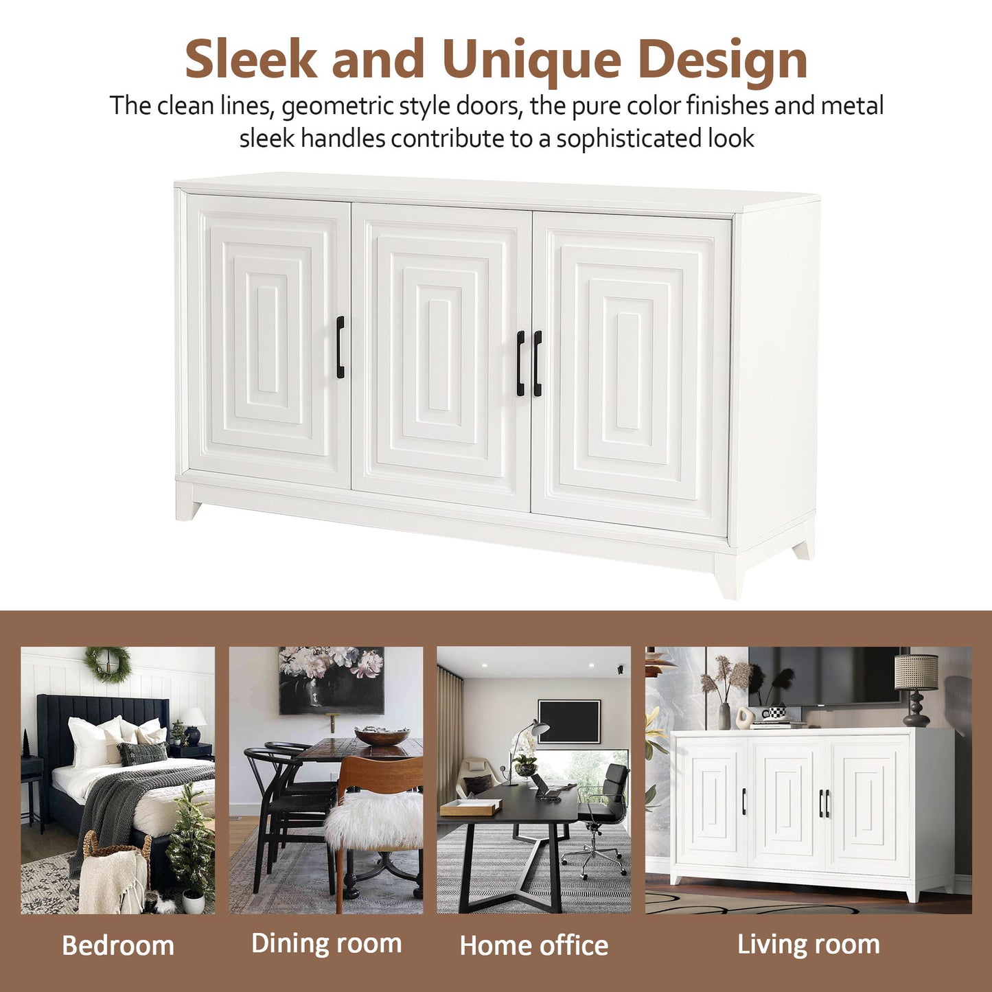 TV Stand, Media Console Cabinet With 2 Spacious Storage Space