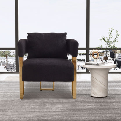 Modern Decorative Chair Teddy Fleece Upholstered And Metal Foot