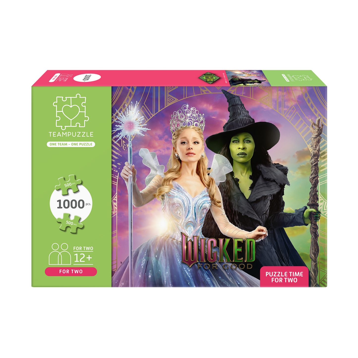 TEAMPUZZLE FOR TWO: Wicked: For Good – 1,000-Piece Couple's Jigsaw Puzzle – Includes Scan & Explore – Ages 12+