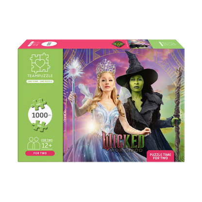 TEAMPUZZLE FOR TWO: Wicked: For Good – 1,000-Piece Couple's Jigsaw Puzzle – Includes Scan & Explore – Ages 12+