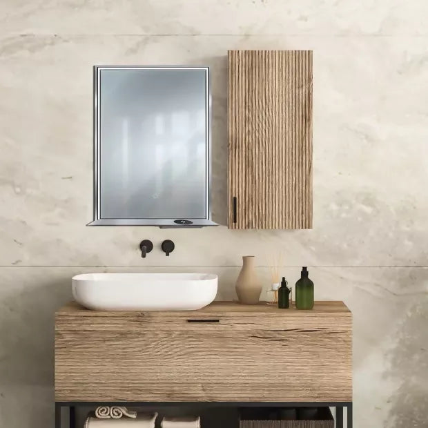 The Allegra 24" W x 32" H Framed LED Mirror with Bluetooth Speaker and Wireless Cell Phone Charger; Available in 3 colors