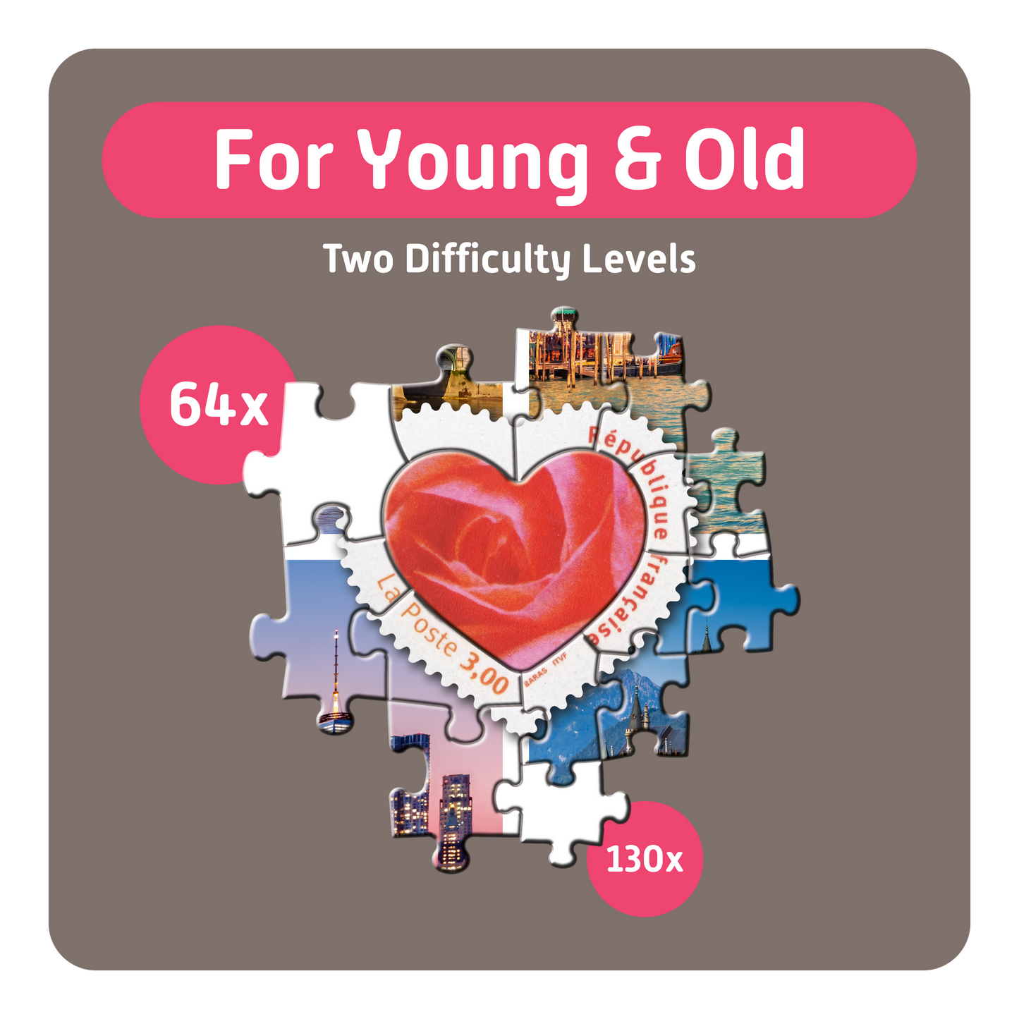 TEAMPUZZLE FOR SENIORS: Cities – 194-Piece Senior Jigsaw Puzzle – Large & Small Puzzle Pieces – Ages 12–99
