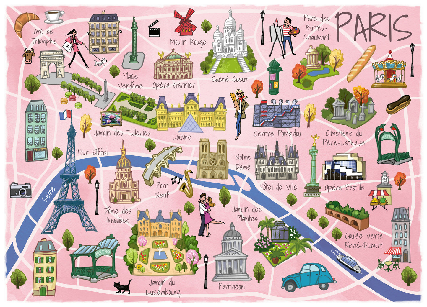 TEAMPUZZLE FOR TWO: Paris – 1,000-Piece Couple's Jigsaw Puzzle – Includes Scan & Explore – Ages 12+