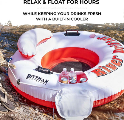 Pittman Outdoors 1-Person River Tube with Built-in Ice Chest