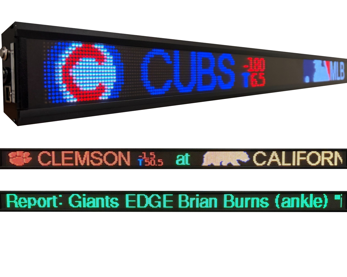 Skybox LED Sports Ticker for Man Caves / The Playbook / 48" Length