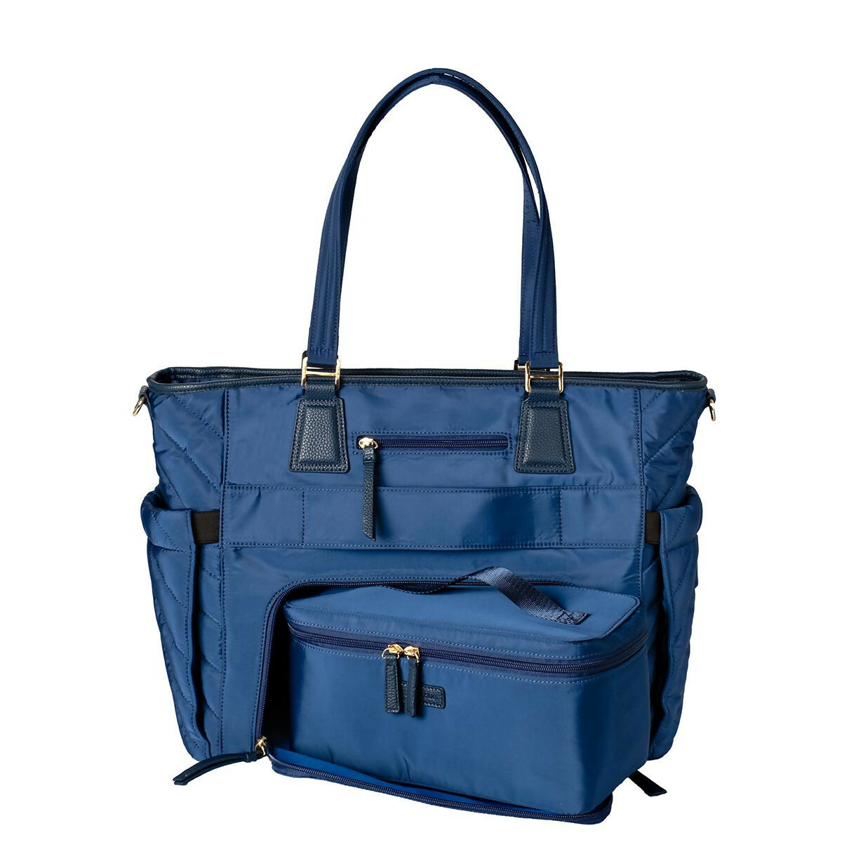MinkeeBlue Puffer Ella Tote with Lunch & Shoe Bag
