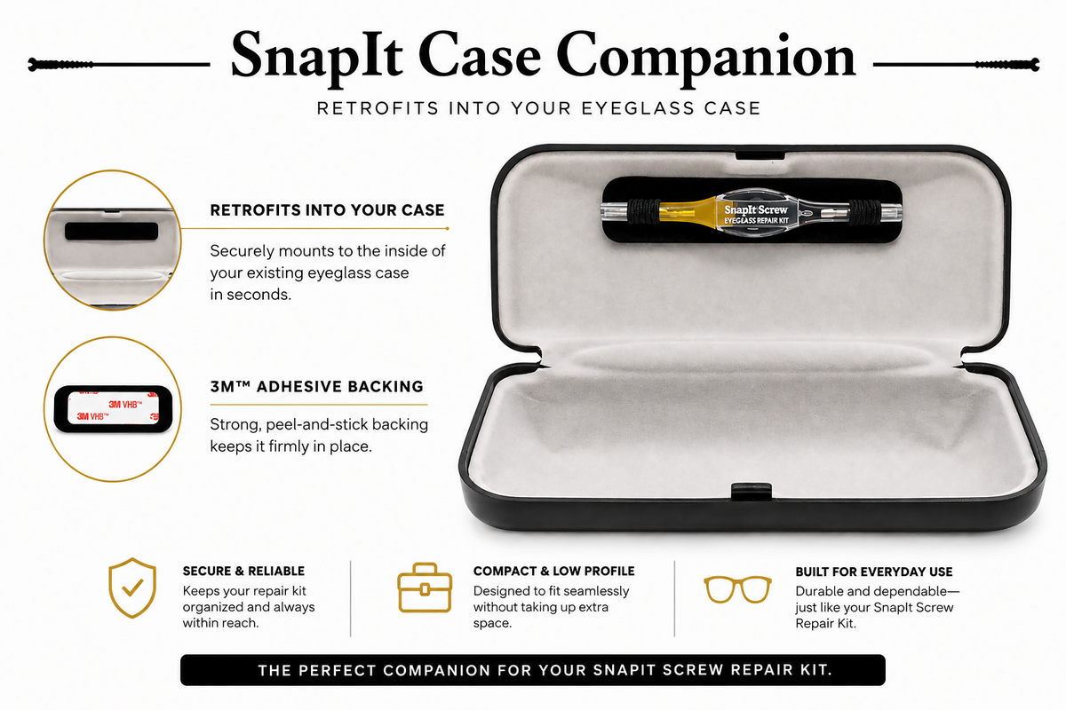 Snapitscrew Eyeglass Repair Kits & Attachable Case Pouch Bundle
