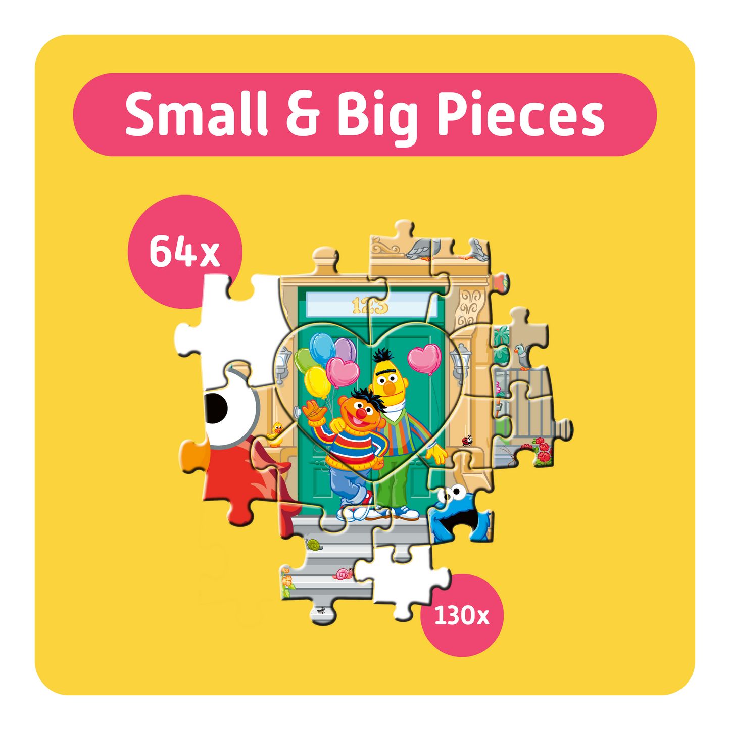 TEAMPUZZLE FOR FAMILIES: Sesame Street – 194-Piece Child & Adult Jigsaw Puzzle – Large & Small Puzzle Pieces – Ages 4+