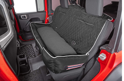 PetBed2Go, Black, Large Pet Bed Cushion & Car Seat Cover, 52x20x7