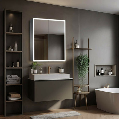 Dhalia LED Bathroom Medicine Cabinet with Defogger and Internal 3X Makeup Mirror - Available in 6 Sizes
