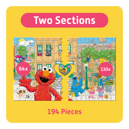 TEAMPUZZLE FOR FAMILIES: Sesame Street – 194-Piece Child & Adult Jigsaw Puzzle – Large & Small Puzzle Pieces – Ages 4+