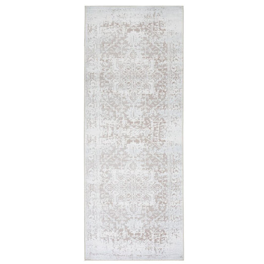 Playa Rug Machine Washable Area Rug With Non Slip Backing - Stain Resistant - Eco Friendly - Family and Pet Friendly - Himalayas Traditional Floral Abstract Beige&Creme Design 2'8''x8'