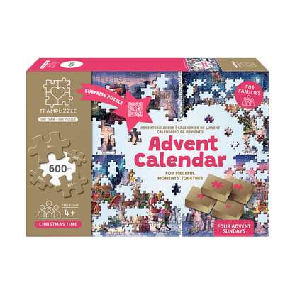 TEAMPUZZLE CHRISTMAS TIME: Christmas Wonderland – 600-Piece Jigsaw Puzzle Advent Calendar – Ages 12+