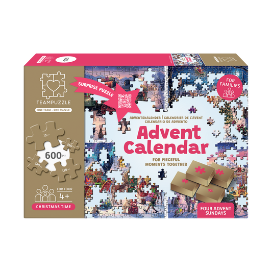 TEAMPUZZLE CHRISTMAS TIME: Christmas Wonderland – 600-Piece Jigsaw Puzzle Advent Calendar – Ages 12+