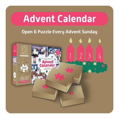 TEAMPUZZLE CHRISTMAS TIME: Christmas Wonderland – 600-Piece Jigsaw Puzzle Advent Calendar – Ages 12+