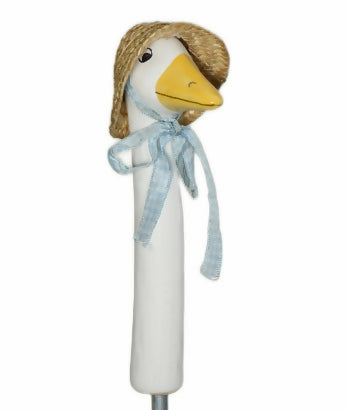 Garden Goose with Straw Hat