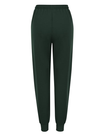 YESFASHION Women's Drawing Pockets Casual Sports Pants Green