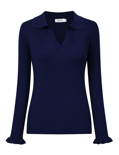 CLEARLOVE Women's Off Shoulder Top Long Sleeve T-Shirt Blue