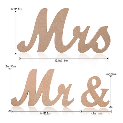 WHIZMAX Wooden MR & MR Letter Gay Wedding Props Table Ornaments Primary Color